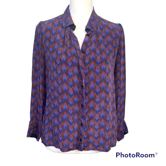 Maje Silk Blouse button down Sz 3 - Picture 1 of 5